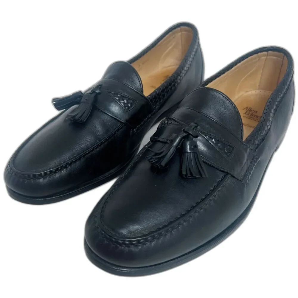 Allen Edmonds Maxfield Black Leather Loafers Stowe Tassel Men's Size 14 D